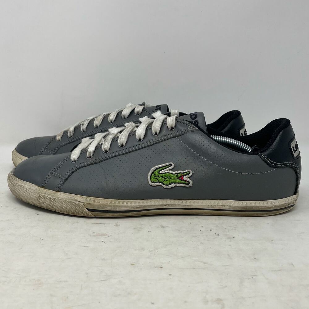 Lacoste Sport Grey Graduate Vulc Sneakers Alligator Mens Size 8
